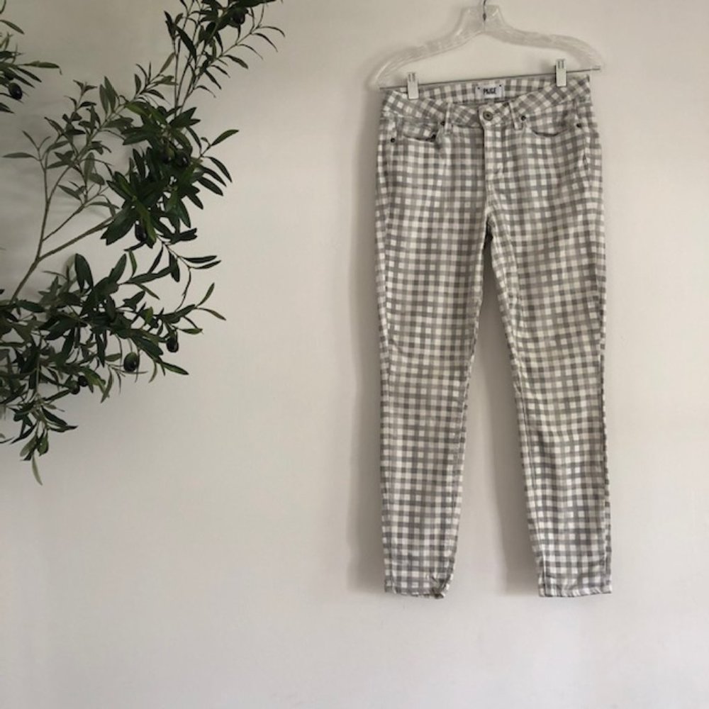 Anthropologie Paige Checkered Ankle Jeans 30